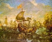 Andries van Eertvelt The Battle of the Spanish Fleet with Dutch Ships in May 1573 During the Siege of Haarlem oil painting picture wholesale